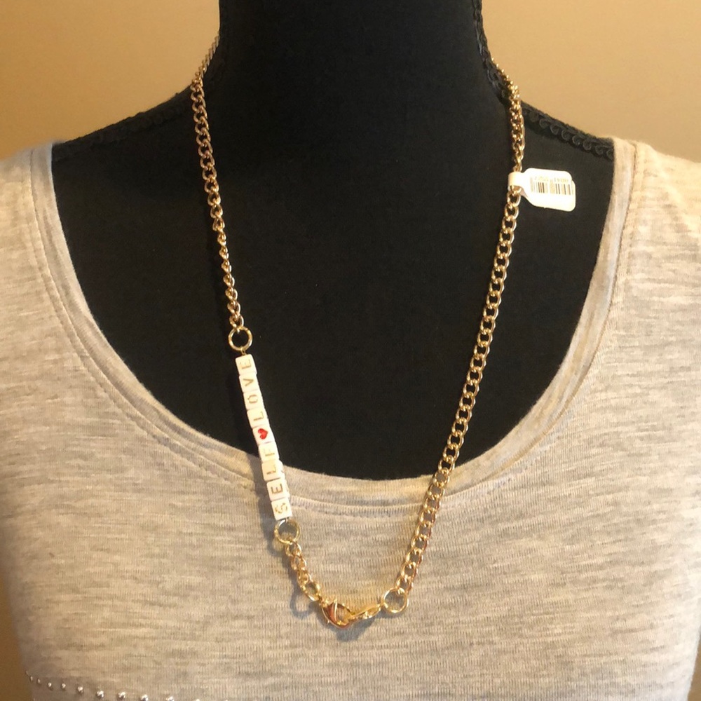 Self Love Mask Chain Necklace/NWT